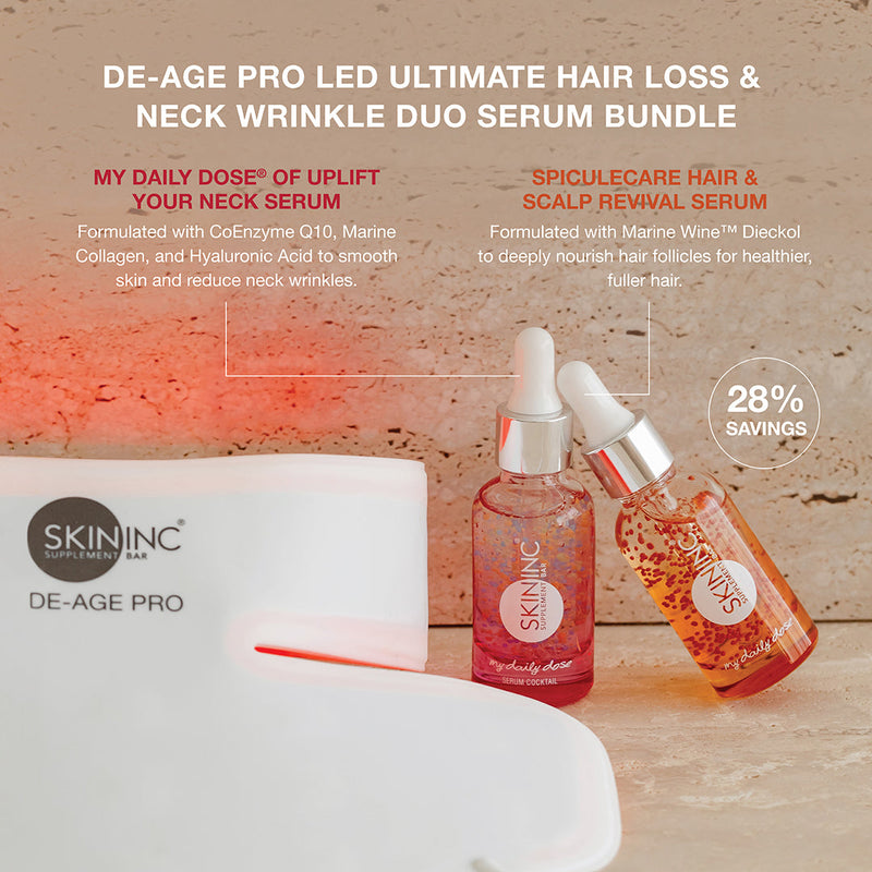 De-Age Pro LED Ultimate Hair Loss & Neck Wrinkle Duo Serum Bundle