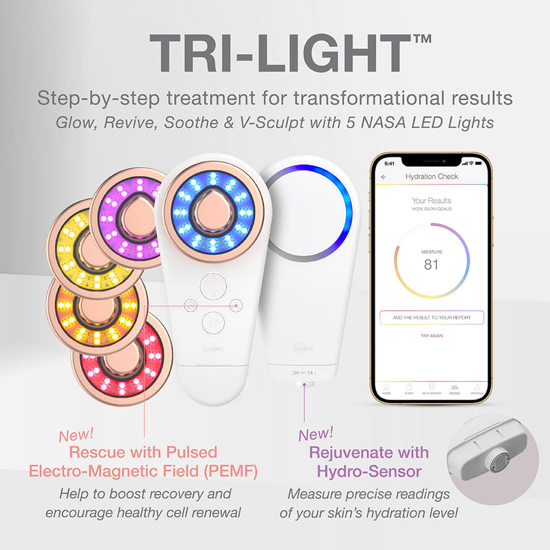 Tri-Light™ +SABI AI LED Facial Device | At-Home Detox Facial Set