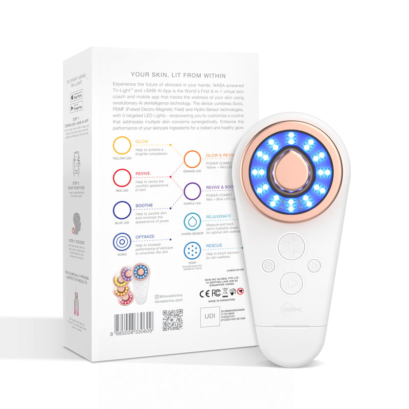 Tri-Light™ +SABI AI LED Facial Device | At-Home Detox Facial Set